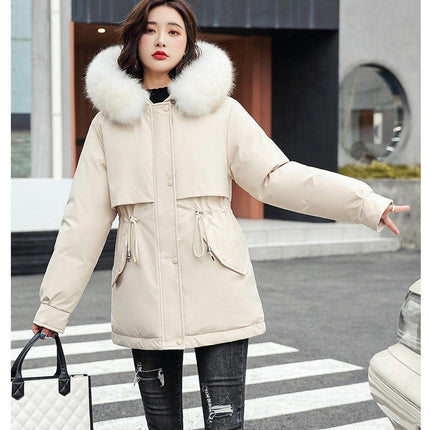 Women Thicken Warm Winter Coat Faux Fur Hood Parka Jacket