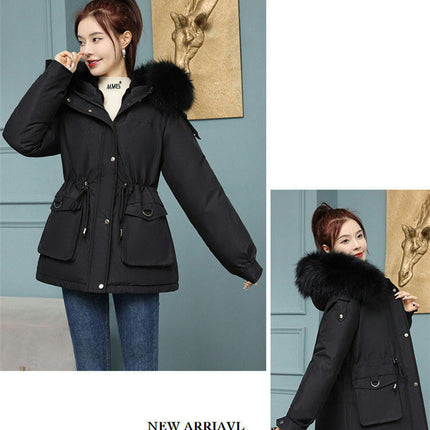 Women's Thicken Fleece Lined Winter Parka Coat Jacket with Faux Fur Hood