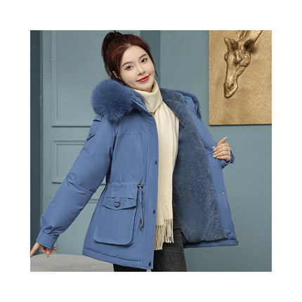 Women's Thicken Fleece Lined Winter Parka Coat Jacket with Faux Fur Hood