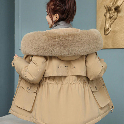 Women's Thicken Fleece Lined Winter Parka Coat Jacket with Faux Fur Hood