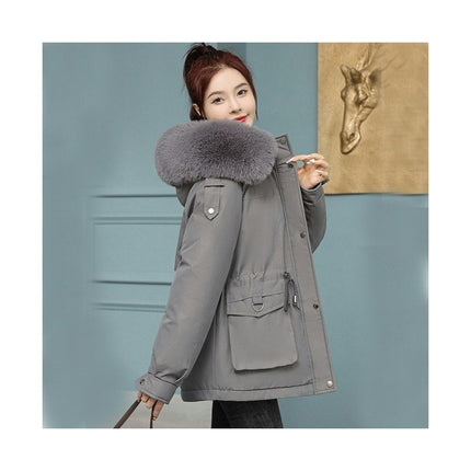 Women's Thicken Fleece Lined Winter Parka Coat Jacket with Faux Fur Hood