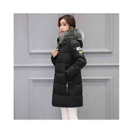 Women's Puffer Coat Winter Warm Down Jacket with Faux Fur Hood