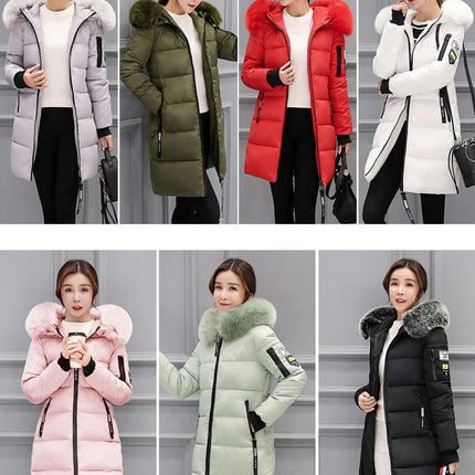 Women's Puffer Coat Winter Warm Down Jacket with Faux Fur Hood