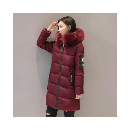 Women's Puffer Coat Winter Warm Down Jacket with Faux Fur Hood