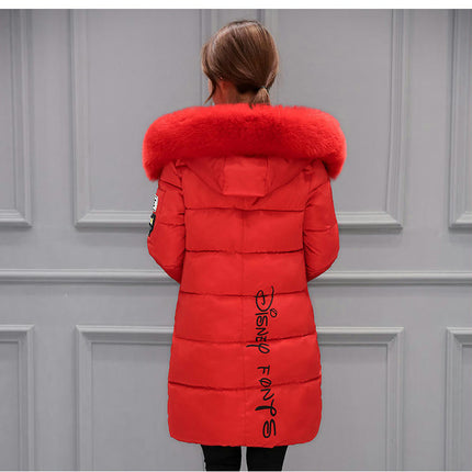 Women's Puffer Coat Winter Warm Down Jacket with Faux Fur Hood