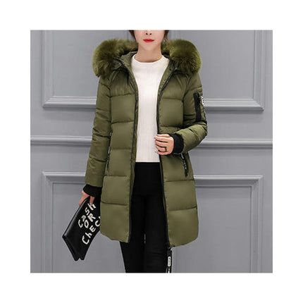 Women's Puffer Coat Winter Warm Down Jacket with Faux Fur Hood