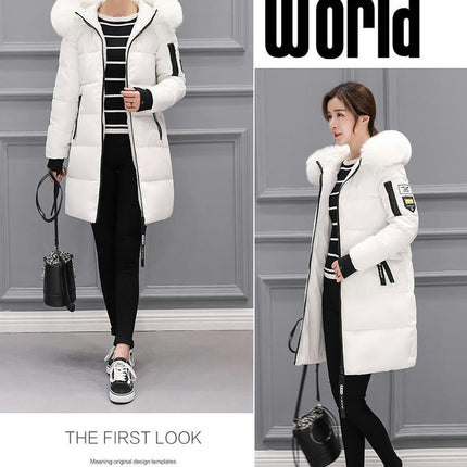 Women's Puffer Coat Winter Warm Down Jacket with Faux Fur Hood