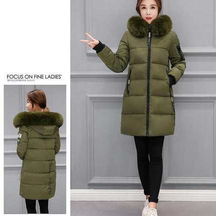 Women's Puffer Coat Winter Warm Down Jacket with Faux Fur Hood