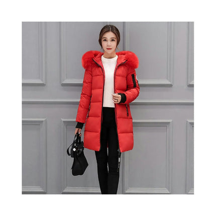 Women's Puffer Coat Winter Warm Down Jacket with Faux Fur Hood