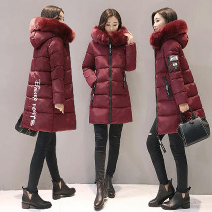 Women's Puffer Coat Winter Warm Down Jacket with Faux Fur Hood