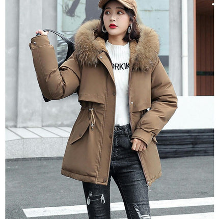 Women's Parka Thicken Fleece Lined Winter Coat Jacket with Faux Fur Hood