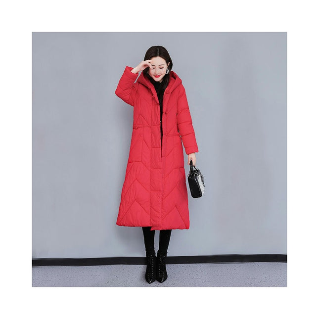 Women's Winter Warm Puffer Jacket Hooded Maxi Long Down Coat