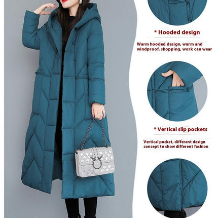 Women's Winter Warm Puffer Jacket Hooded Maxi Long Down Coat