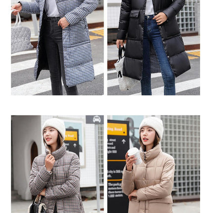 Women's Mid-Length Thickened Jacket Stand Collar Winter Puffer Jacket