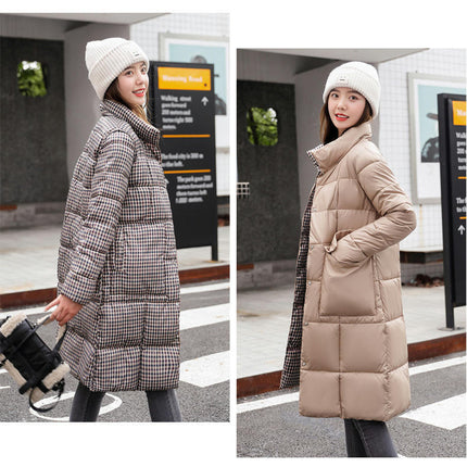 Women's Mid-Length Thickened Jacket Stand Collar Winter Puffer Jacket