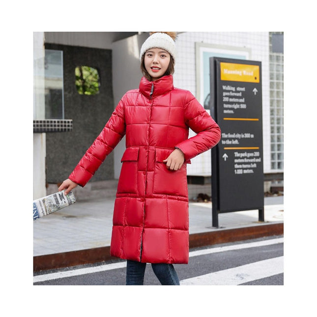 Women's Mid-Length Thickened Jacket Stand Collar Winter Puffer Jacket