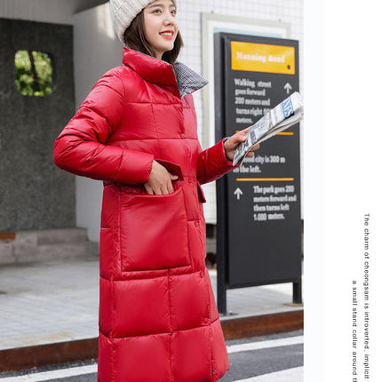 Women's Mid-Length Thickened Jacket Stand Collar Winter Puffer Jacket