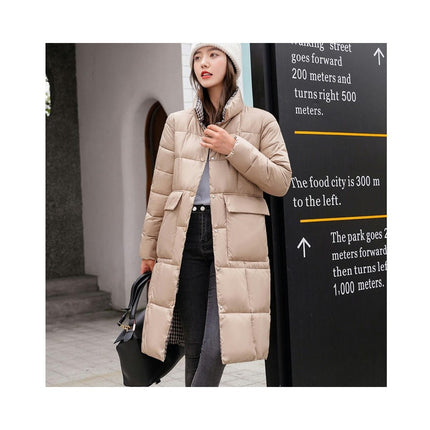 Women's Mid-Length Thickened Jacket Stand Collar Winter Puffer Jacket