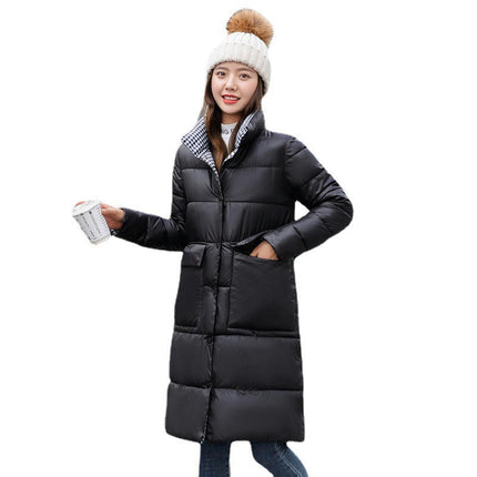 Women's Mid-Length Thickened Jacket Stand Collar Winter Puffer Jacket