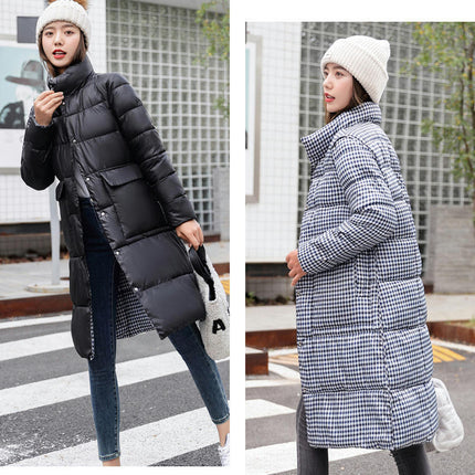 Women's Mid-Length Thickened Jacket Stand Collar Winter Puffer Jacket