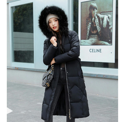 Women's Hooded Thickened Long Down Jacket Maxi Down Puffer Coat