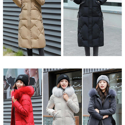 Women's Hooded Thickened Long Down Jacket Maxi Down Puffer Coat