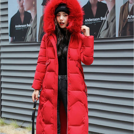 Women's Hooded Thickened Long Down Jacket Maxi Down Puffer Coat