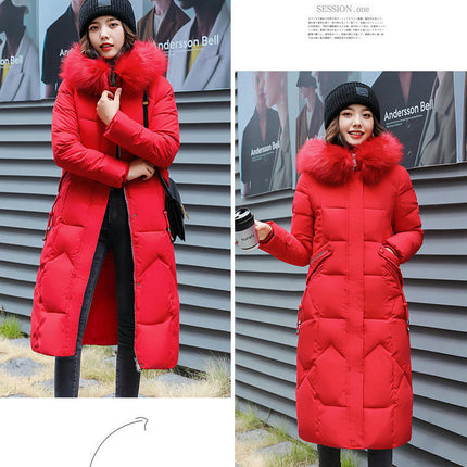 Women's Hooded Thickened Long Down Jacket Maxi Down Puffer Coat