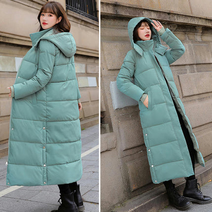 Women's Hooded Long Down Jacket Thickened Maxi Puffer Coat