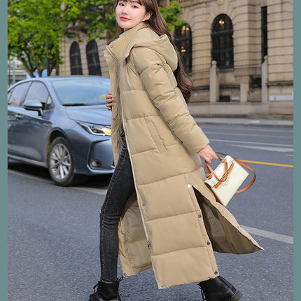 Women's Hooded Long Down Jacket Thickened Maxi Puffer Coat