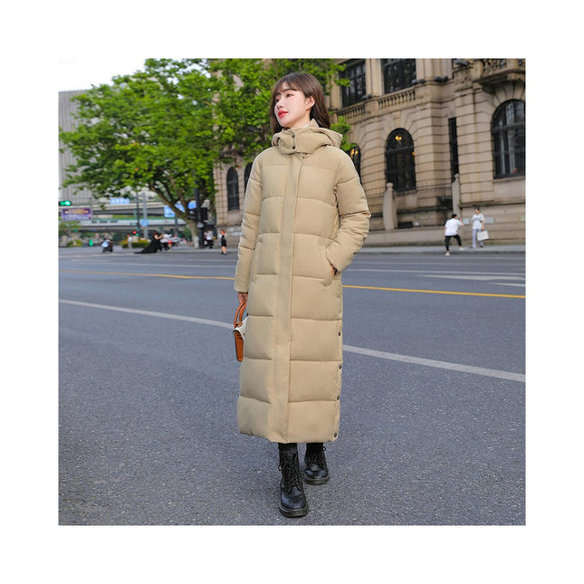 Women's Hooded Long Down Jacket Thickened Maxi Puffer Coat