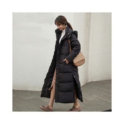 Women's Hooded Long Down Jacket Thickened Maxi Puffer Coat