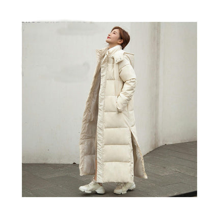 Women's Hooded Long Down Jacket Thickened Maxi Puffer Coat