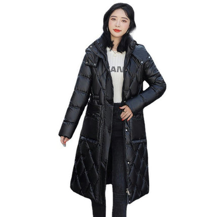 Women's Thickened Winter Down Coat Hooded Long Puffer Jacket