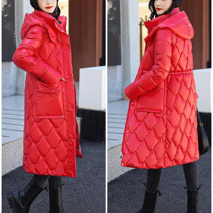 Women's Thickened Winter Down Coat Hooded Long Puffer Jacket