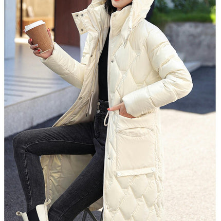 Women's Thickened Winter Down Coat Hooded Long Puffer Jacket