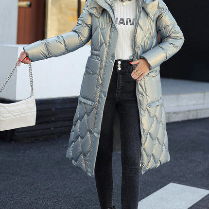 Women's Thickened Winter Down Coat Hooded Long Puffer Jacket