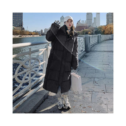 Women's Thickened Maxi Down Jackets Hooded Long Winter Puffer Coat