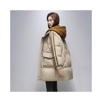 Women's Winter Thickened Down Coat Hooded Puffer Long Jacket