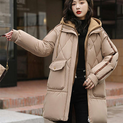 Women's Winter Thickened Down Coat Hooded Puffer Long Jacket