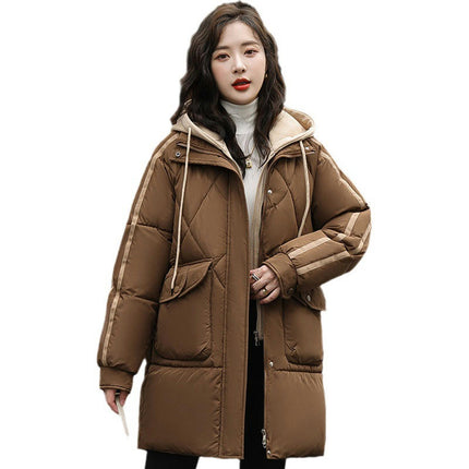 Women's Winter Thickened Down Coat Hooded Puffer Long Jacket