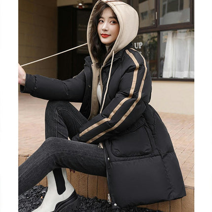 Women's Winter Thickened Down Coat Hooded Puffer Long Jacket