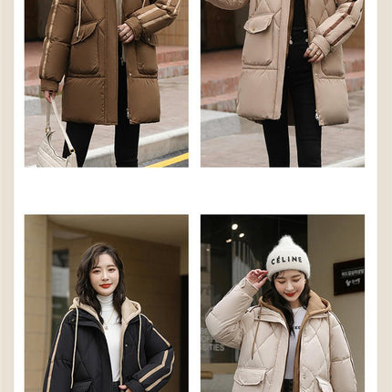 Women's Winter Thickened Down Coat Hooded Puffer Long Jacket