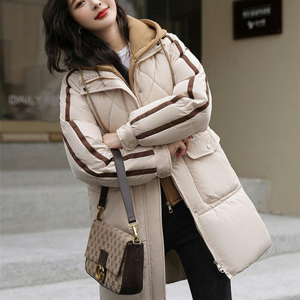 Women's Winter Thickened Down Coat Hooded Puffer Long Jacket