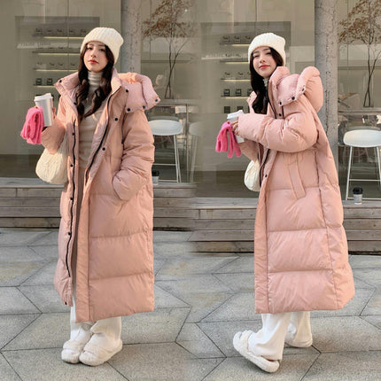 Women's Hooded Long Puffer Coat Winter Thickened Down Jacket