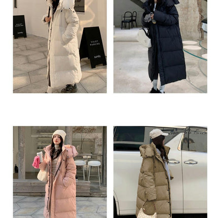 Women's Hooded Long Puffer Coat Winter Thickened Down Jacket