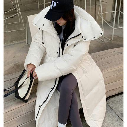 Women's Hooded Long Puffer Coat Winter Thickened Down Jacket