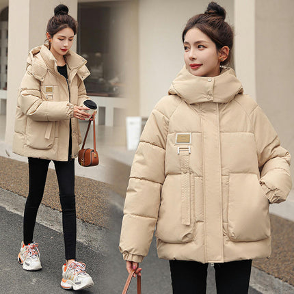 Women Winter Warm Down Jacket Thickened Hood Short Down Coat