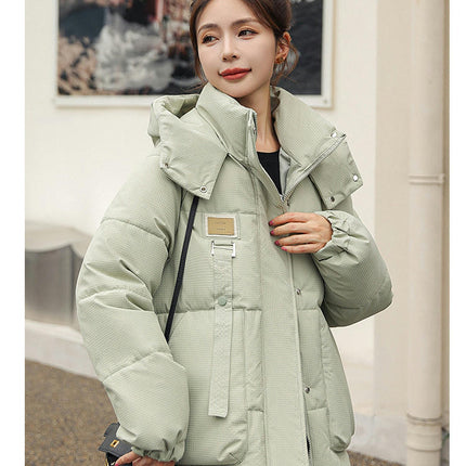 Women Winter Warm Down Jacket Thickened Hood Short Down Coat