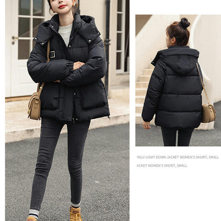 Women Winter Warm Down Jacket Thickened Hood Short Down Coat